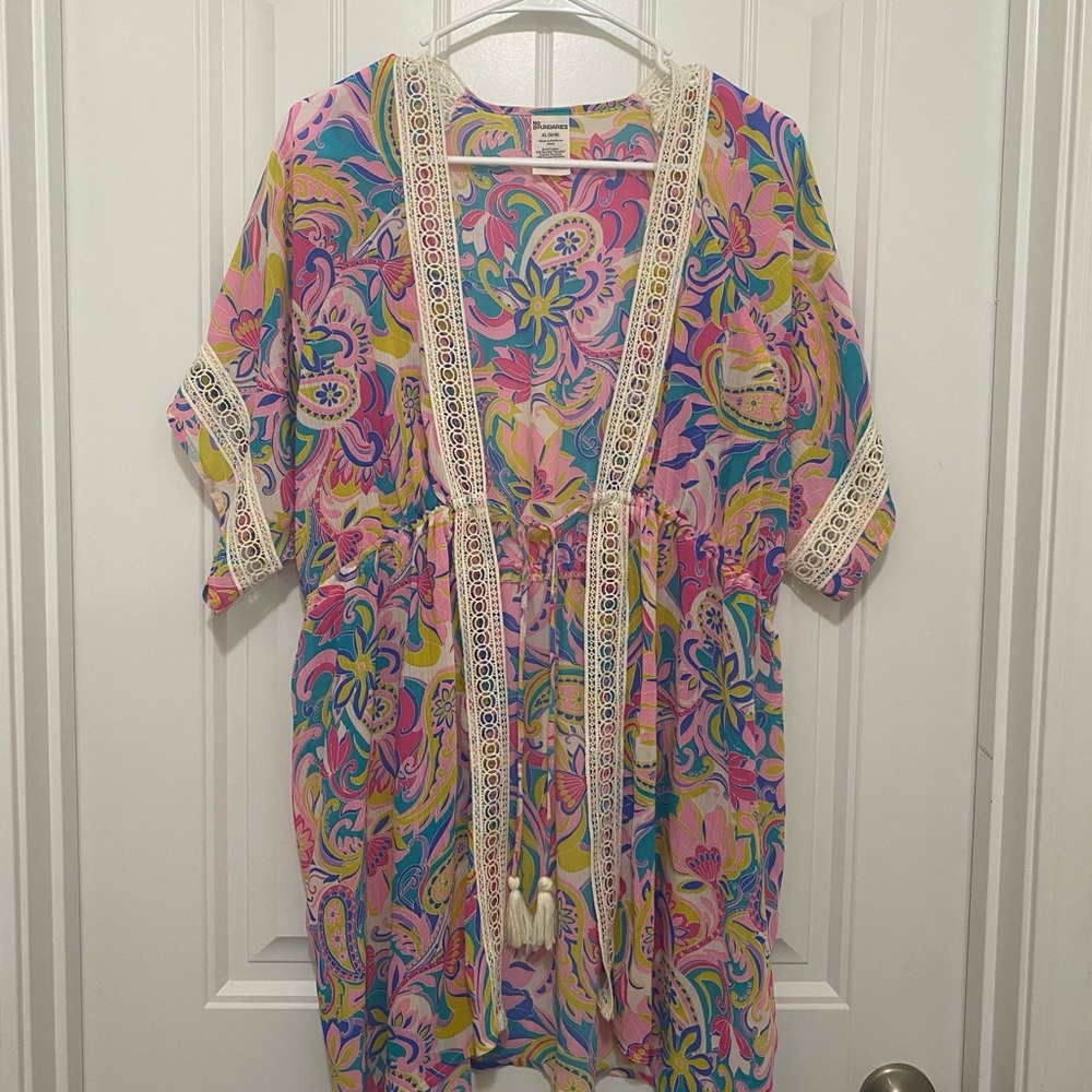 No Boundaries Multicolor Floral Swim Coverup